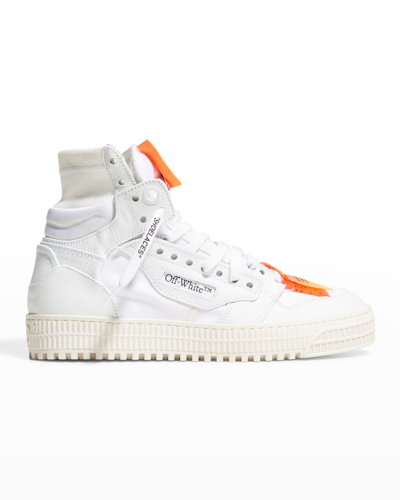 Shop Off-white 3.0 Court Mixed Leather High-top Sneakers In White