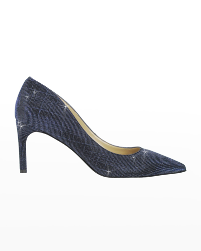Shop Ron White Cindy Galaxy Shimmer Pumps In French Navy