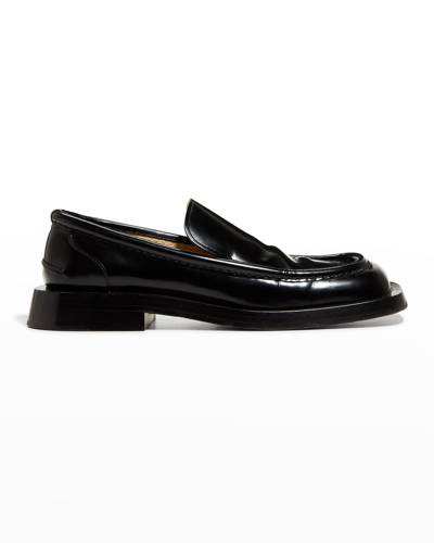 Shop Proenza Schouler Calfskin Square-toe Loafers In Black