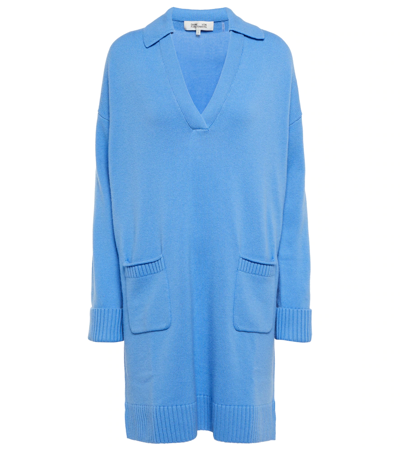 Shop Diane Von Furstenberg Malone Sweater Minidress In Azure Blue