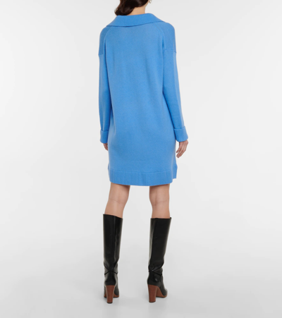 Shop Diane Von Furstenberg Malone Sweater Minidress In Azure Blue