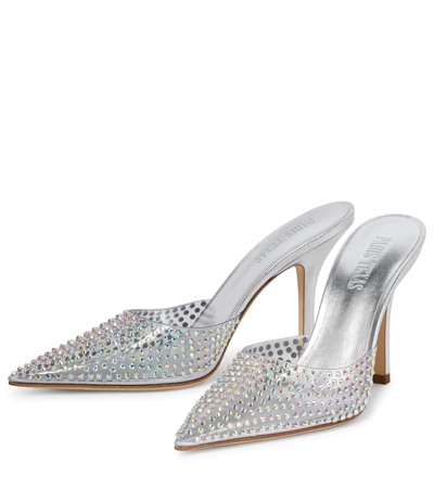 Shop Paris Texas Hollywood Embellished Pvc Mules In Iridescent