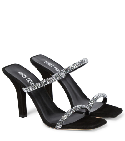 Shop Paris Texas Holly Linda Embellished Sandals In Black Diamond