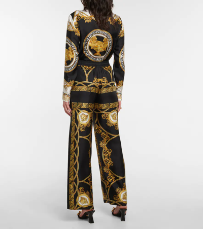 Shop Versace La Coupe Des Dieux Print Pants In Nero+oro
