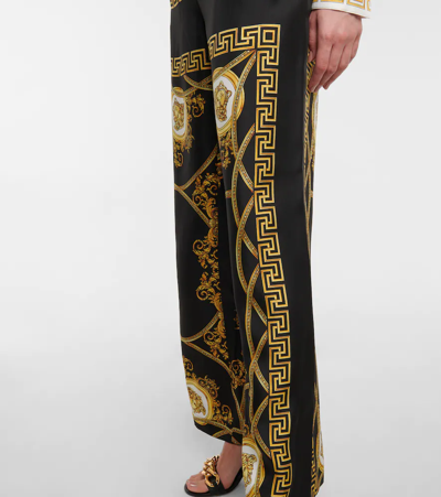 Shop Versace La Coupe Des Dieux Print Pants In Nero+oro