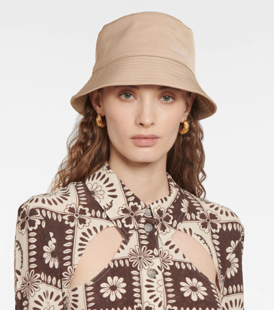 Shop Ruslan Baginskiy Gabardine Bucket Hat In Beige