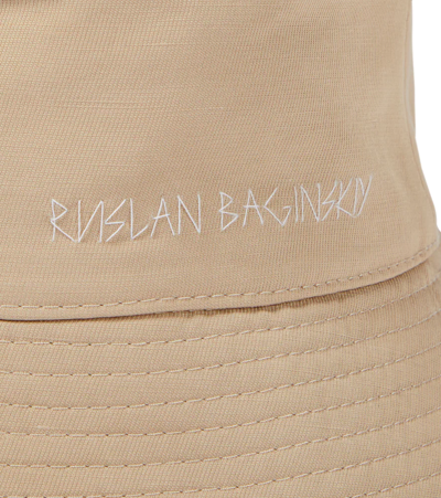 Shop Ruslan Baginskiy Gabardine Bucket Hat In Beige