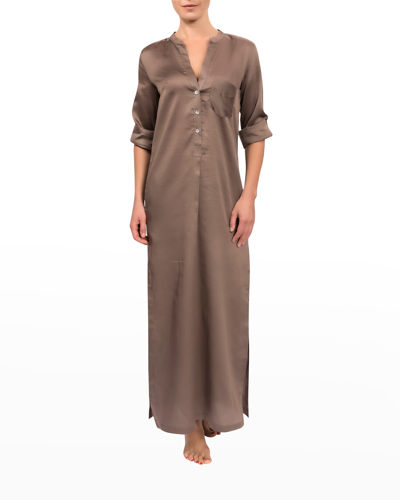 Shop Everyday Ritual Tracey Caftan In Chocolate