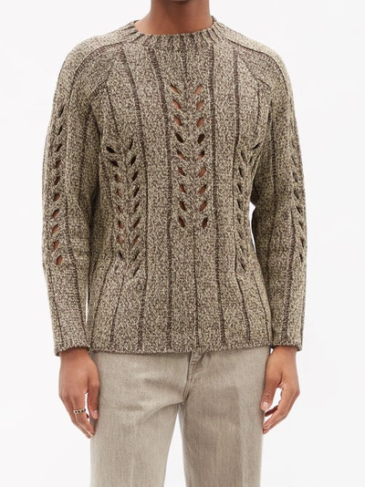 Auralee Mix Boucle Mesh Knit Jumper Brown In Multicolor | ModeSens