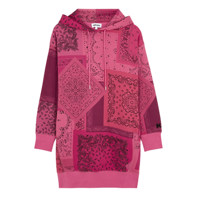 Shop Kenzo Pink Bandana-print Cotton Sweatshirt Dress