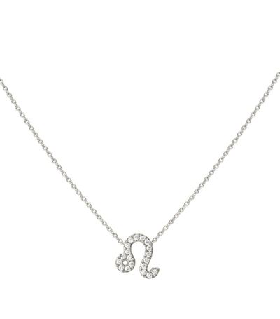 Shop Engelbert White Gold And Diamond Star Sign Leo Necklace