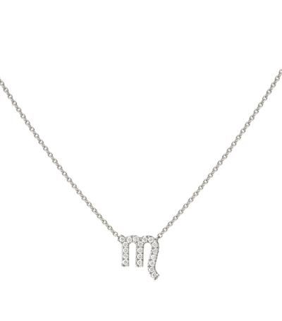 Shop Engelbert White Gold And Diamond Star Sign Scorpio Necklace
