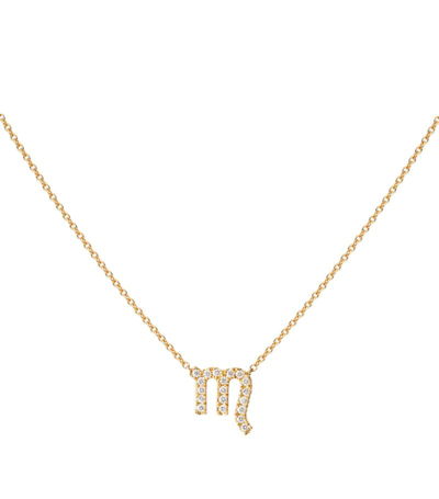 Shop Engelbert Yellow Gold And Diamond Star Sign Scorpio Necklace