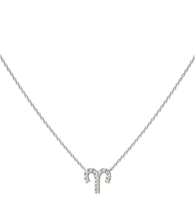 Shop Engelbert White Gold And Diamond Star Sign Aries Necklace