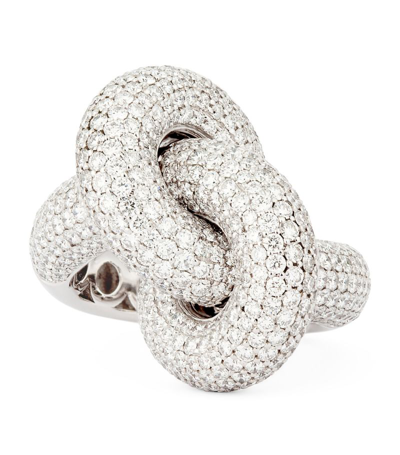 Shop Engelbert White Gold And Diamond The Legacy Knot Ring (size 52)