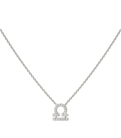 Shop Engelbert White Gold And Diamond Star Sign Libra Necklace