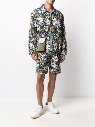 Ymc You Must Create Ymc Bermuda With Floral Print In Green