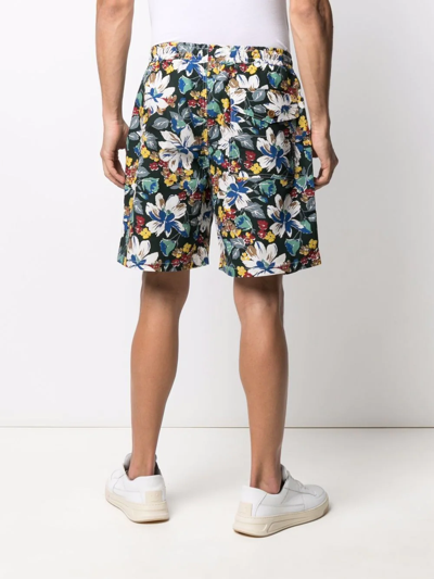 Ymc You Must Create Ymc Bermuda With Floral Print In Green
