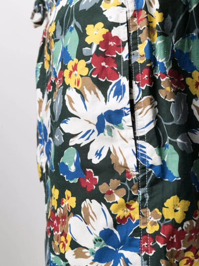 Ymc You Must Create Ymc Bermuda With Floral Print In Green