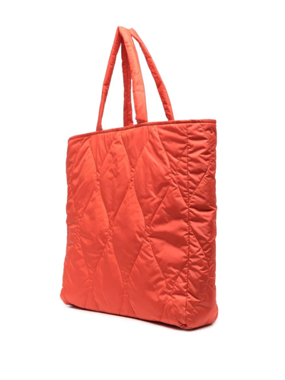Shop Mackintosh Lexis Quilted Tote Bag In Orange