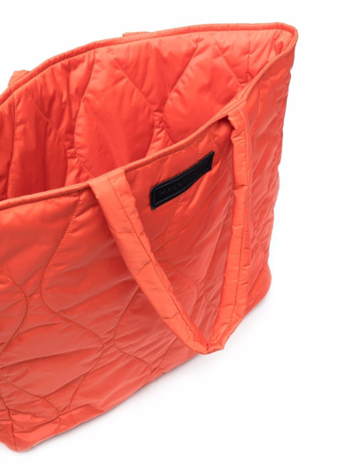 Shop Mackintosh Lexis Quilted Tote Bag In Orange