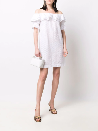 Philipp Plein Sangallo Lace Dress In Weiss
