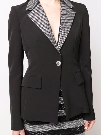 Shop Philipp Plein Cady Crystal-embellished Blazer In Schwarz