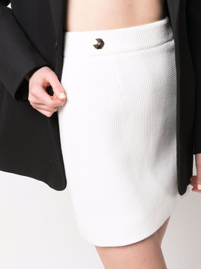 Philipp Plein Logo-plaque Detail Skirt In Weiss