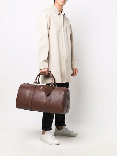 Aspinal Of London Boston Pebbled Large Holdall Bag In Braun