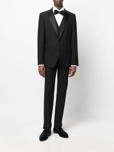 Canali Buttoned Long-sleeve Tuxedo Shirt In Weiss