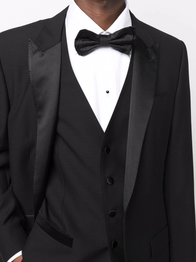 Canali Buttoned Long-sleeve Tuxedo Shirt In Weiss