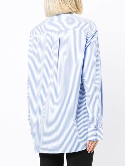 Shop Wardrobe.nyc Stripe-print Oversized Shirt In Blau