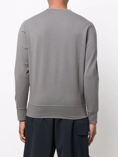 Shop Kiton Slogan-print Crew Neck Sweatshirt In Grau