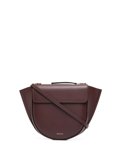 Wandler Hortensia Mini Leather Tote Bag In Braun
