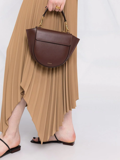 Wandler Hortensia Mini Leather Tote Bag In Braun