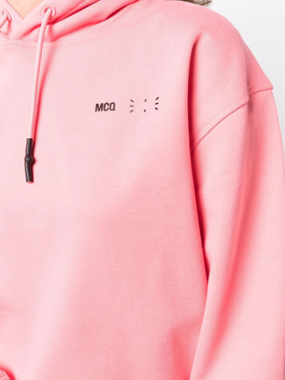 Shop Mcq By Alexander Mcqueen Logo-print Hoodie In Rosa