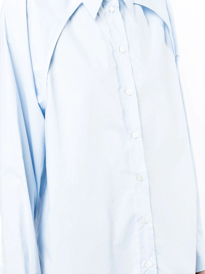 Shop Mm6 Maison Margiela Cut-out Detail Shirt In Blue