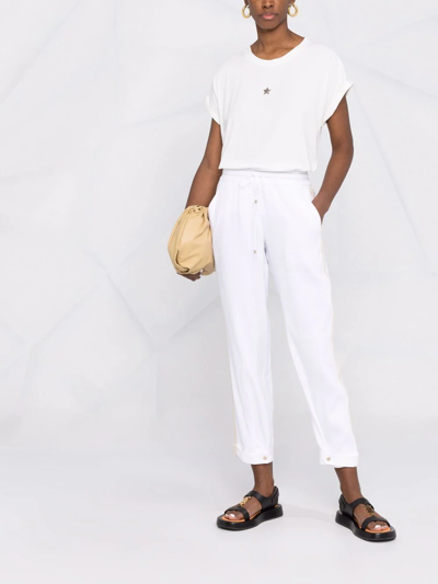 Shop Lorena Antoniazzi Side-stripe Track Pants In White