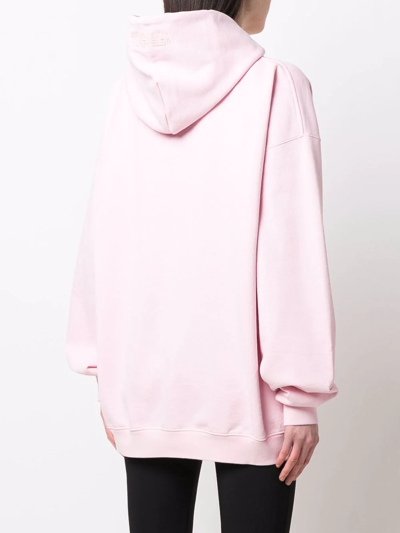 Shop Vetements Logo-print Pullover Hoodie In Rosa