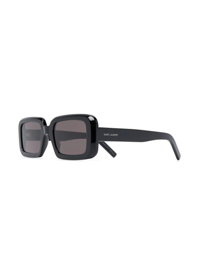 Saint Laurent Rectangular-frame Sunglasses In Schwarz