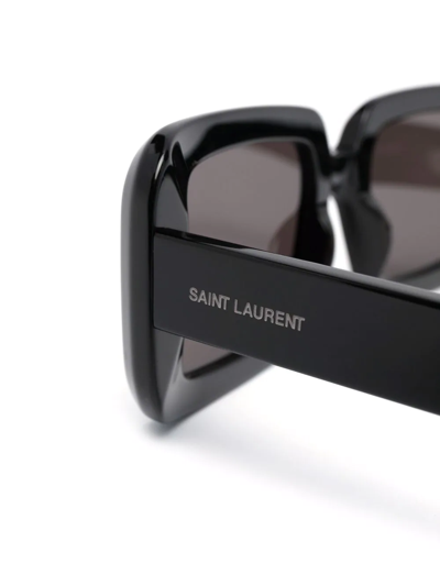 Saint Laurent Rectangular-frame Sunglasses In Schwarz