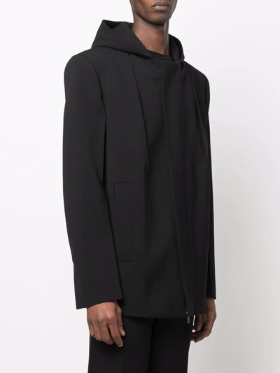 Shop Givenchy Zip-fastening Hooded Coat In Schwarz