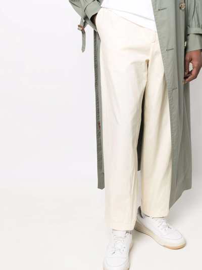 Shop Jil Sander Elasticated-waistband Straight-leg Trousers In Nude