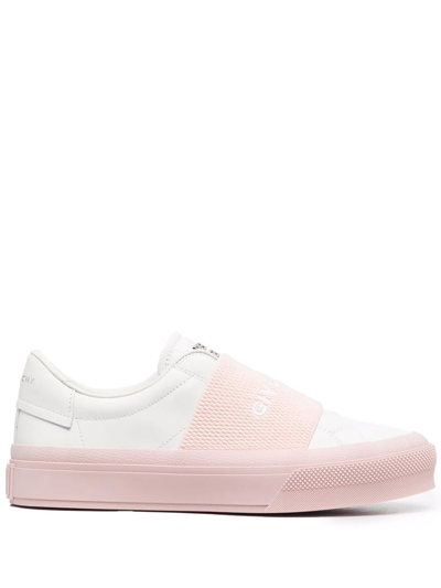 Shop Givenchy Logo-strap Slip-on Sneakers In Weiss