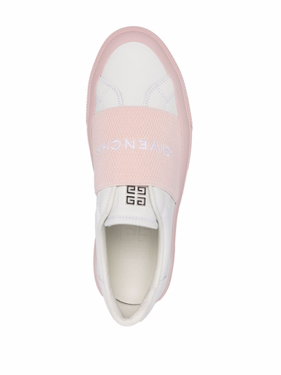 Shop Givenchy Logo-strap Slip-on Sneakers In Weiss