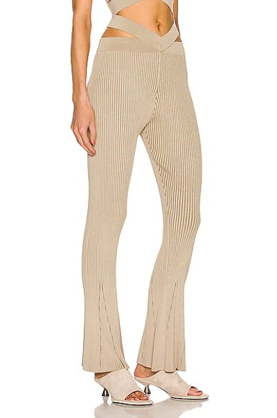 Shop Dion Lee Cross Rib Pant In Sand & Military