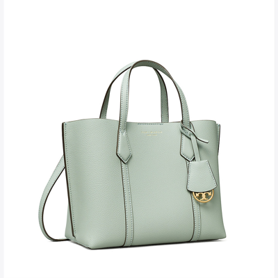 Shop Tory Burch Small Perry Triple-compartment Tote Bag In Blue Celadon