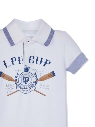 Shop Lapin House Logo-print Polo Shirt In Blue