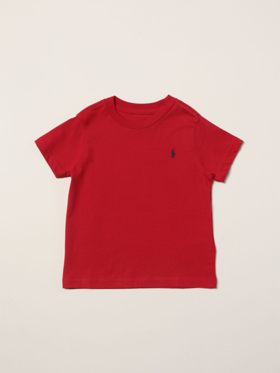 Shop Polo Ralph Lauren Cotton T-shirt With Logo In Red