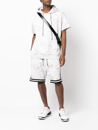 Shop Mostly Heard Rarely Seen Camouflage Jacquard Track Shorts In White